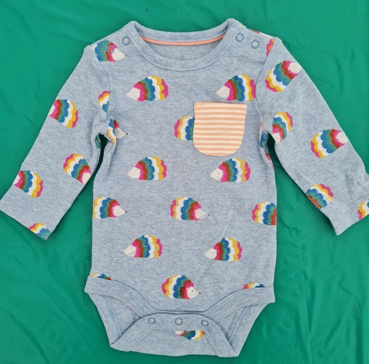 Mini Boden Baby Hedgehog Rainbow Body Suit 0-3 Months Brand New