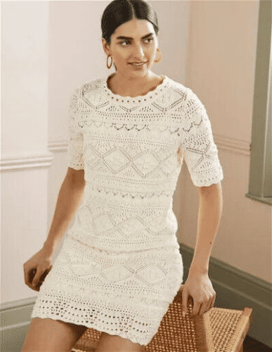 Thumbnail: BODEN Claudia textured knitted dress IVORY RRP £120 UK 8R D0133 BRAND NEW D46