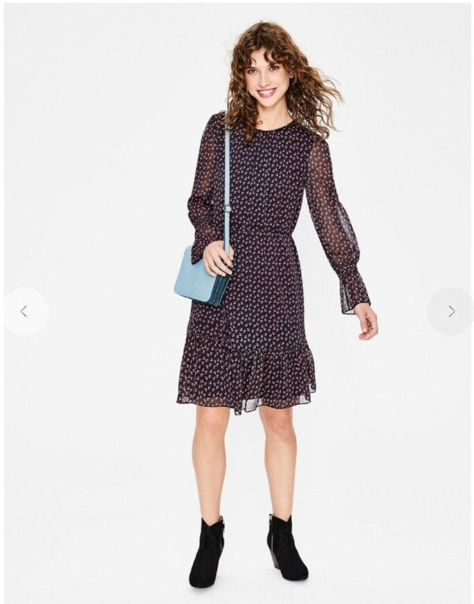 BODEN Libby Dress UK 18L Navy and Red petal colour W0216 BRAND NEW RRP £98 D22