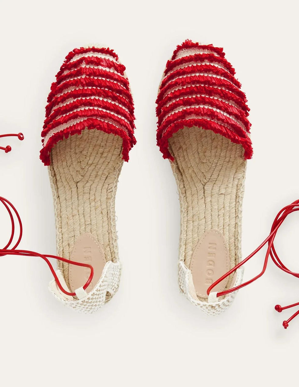 Thumbnail: BODEN Fringe Detail Flat Espadrilles Vermillion Red RRP £90 SIZE 41/7.5 NEW  H1