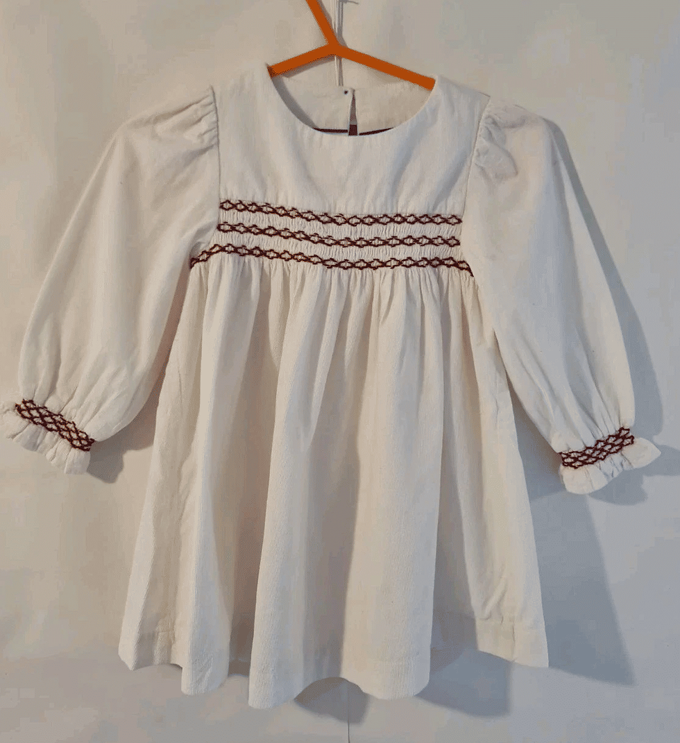 Thumbnail: Mini Boden Long Sleeve Corduroy Ivory Dress Age 3-4 Years Brand New SAMPLE G15
