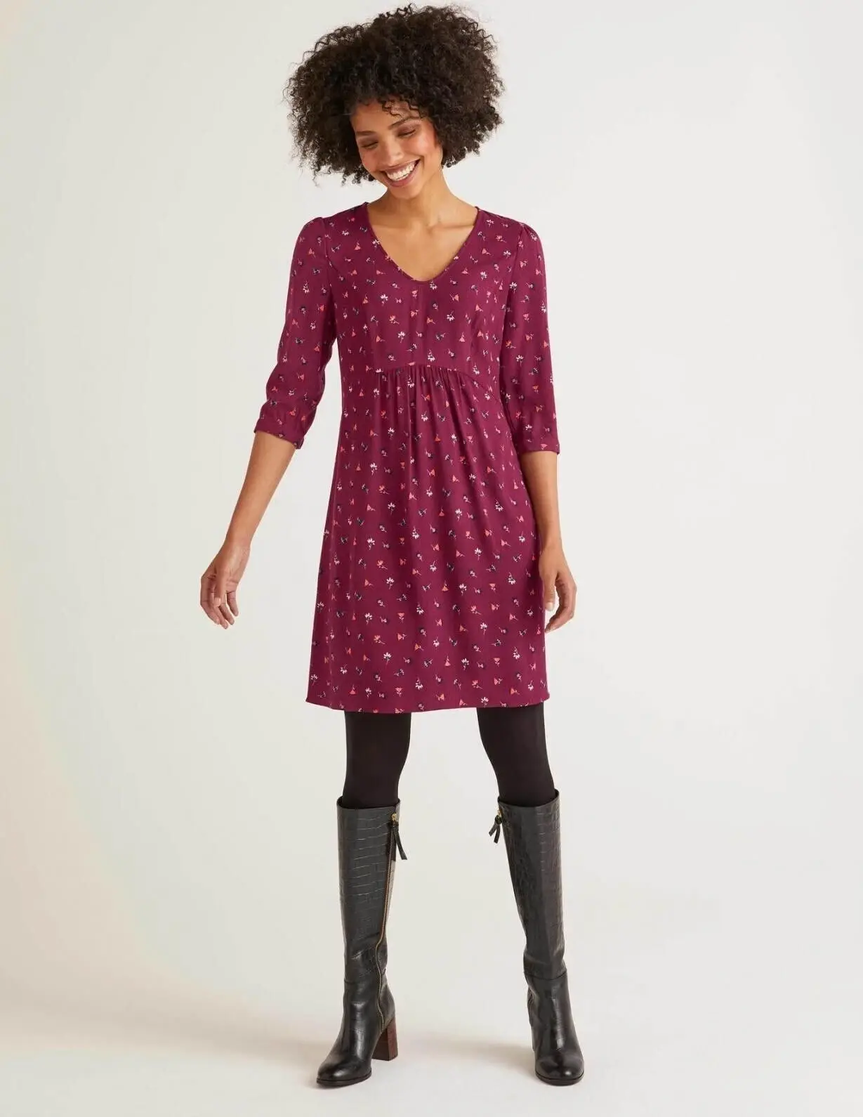BODEN Eliza Rubis dress, Country Ditsy pattern W0415 SIZE UK 10R VGC D24