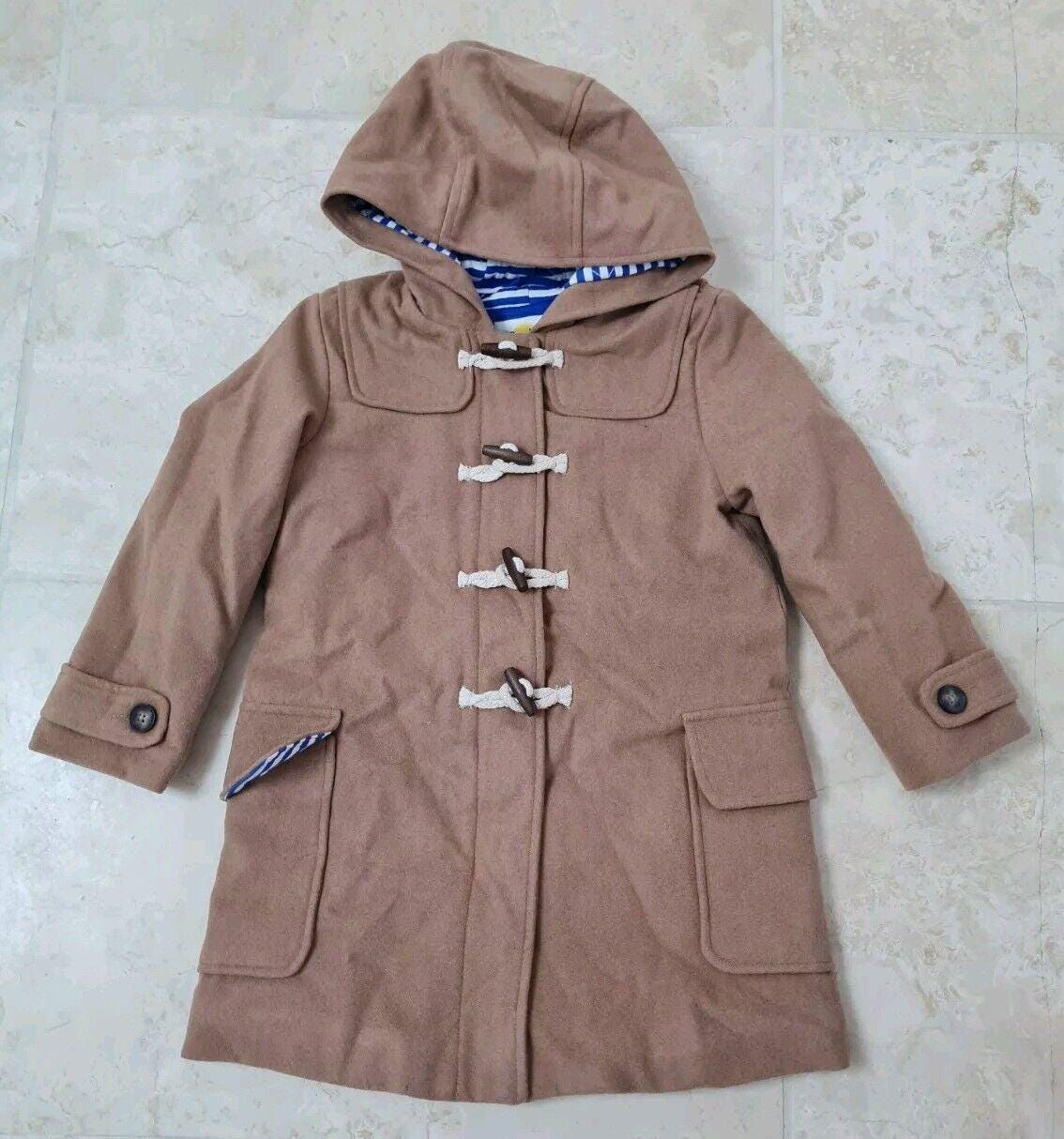 Mini Boden Girls Wool Mix Winter Traditional Duffle Coat Age 6-7 Years Brand New