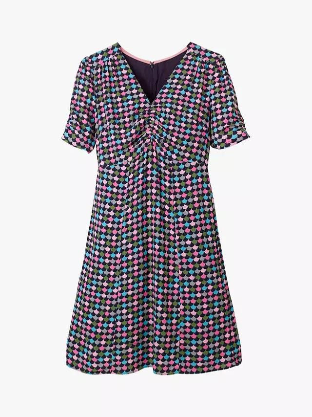 Thumbnail: Boden Jemima Puff Sleeve Dress, French Navy W0621 EXCELLENT CONDITION D5,9