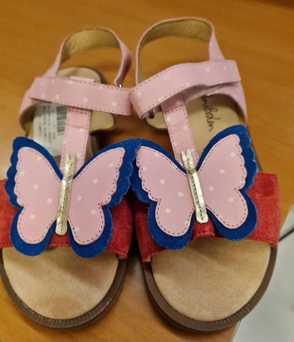 Thumbnail: Mini Boden Girls Fun Leather Sandals Butterfly Brand New SIZE 31  H3
