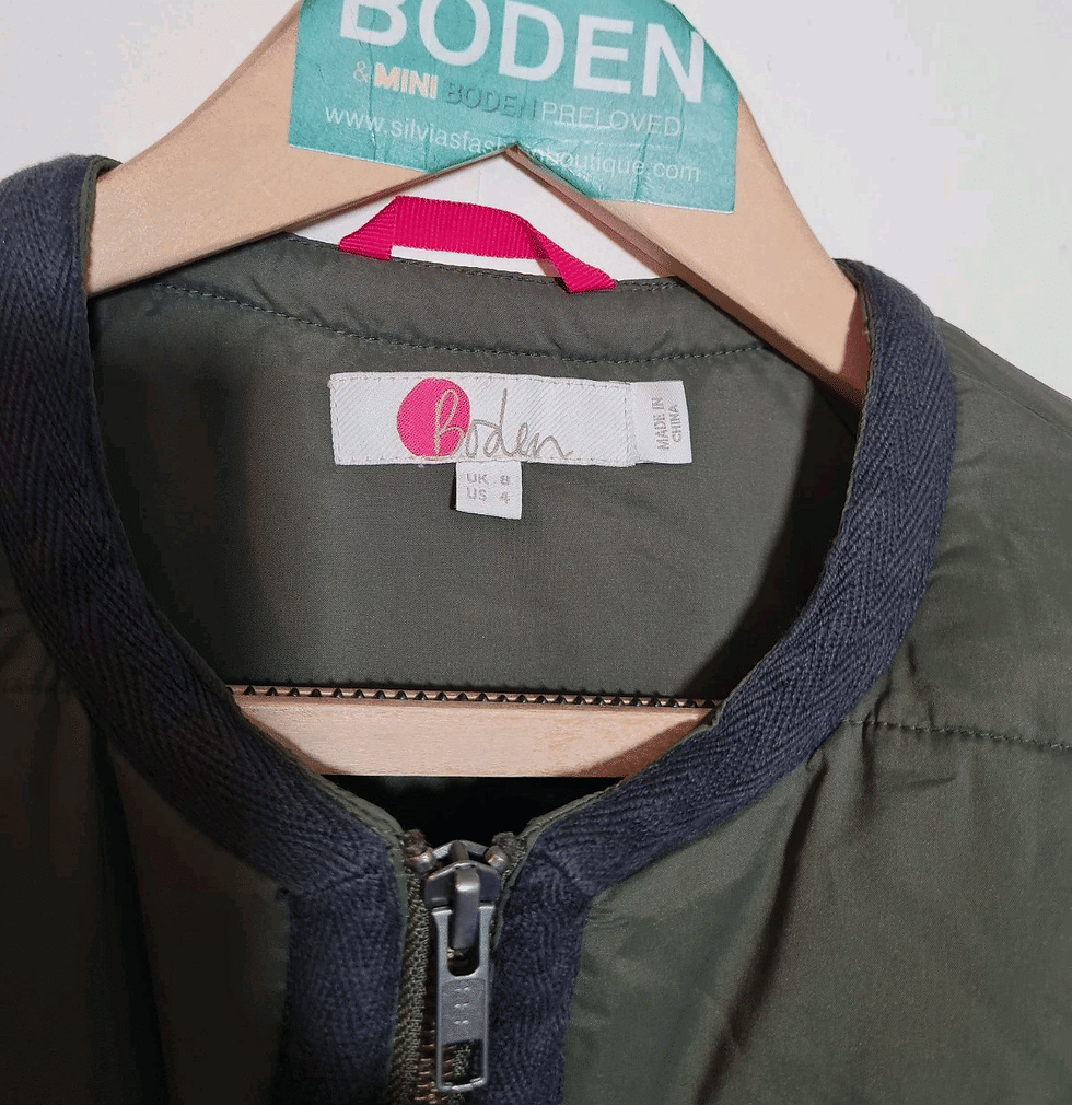 Thumbnail: BODEN Ladies Puffer Midi Jacket COAT Green SIZE UK 8 Preloved C1