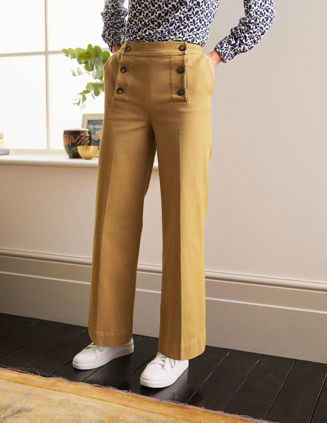 BODEN Runswick Sailor Trousers CAMEL SIZE UK 22R RRP £85 BRAND NEW T0737
