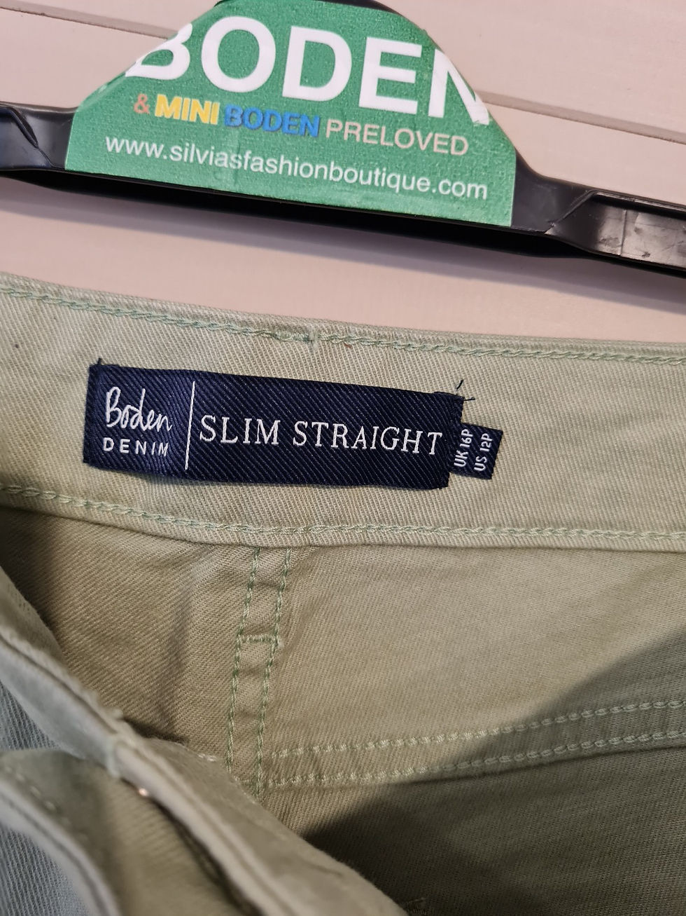 Thumbnail: BODEN Slim Straight JEANS Laurel Green T0550 SIZE UK 16P Brand New A3