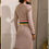 Thumbnail: Boden Stripe Waist Knitted Dress Mink Mellange Size Uk 6L Brand New Sample D32