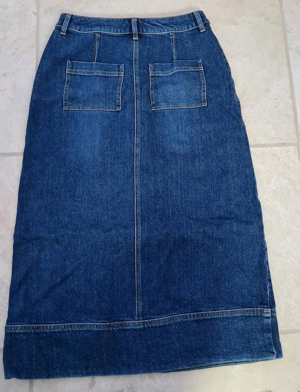 Thumbnail: Boden Ladies Pocket Detail Midi Denim Skirt Size UK 6L VGC SAMPLE S4