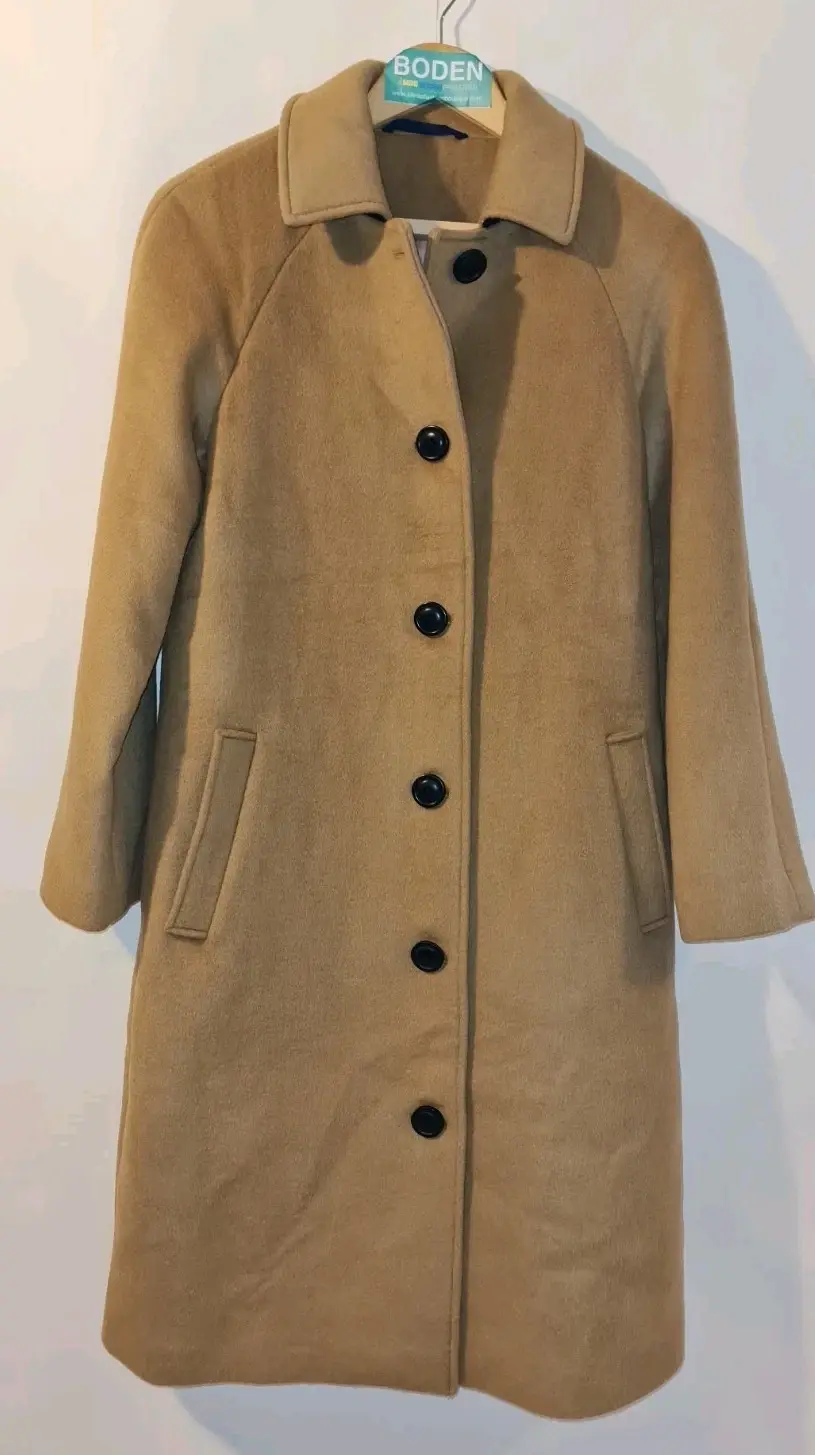 Thumbnail: Boden Billington Camel Overcoat Premium Wool Blend UK 8 C1