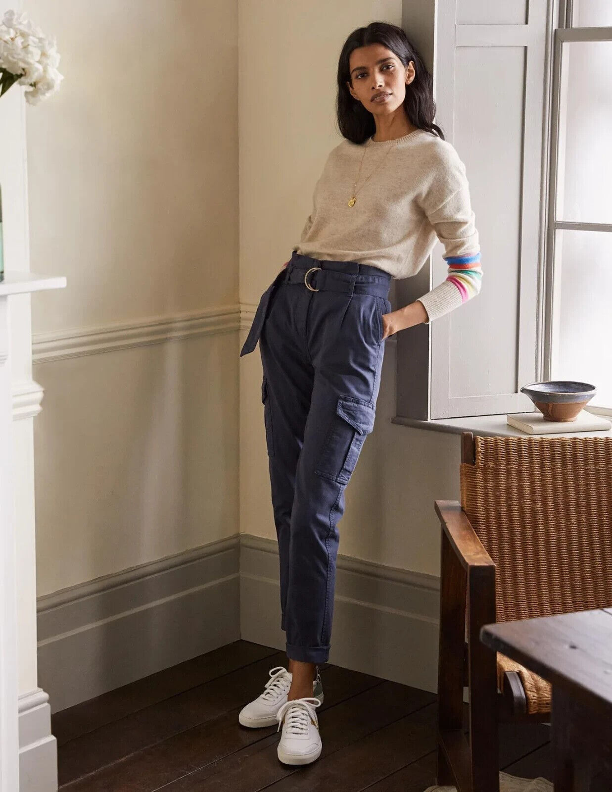 BODEN Utility Cargo Trouser Navy RRP £85 SIZE UK 20R BRAND NEW T0801