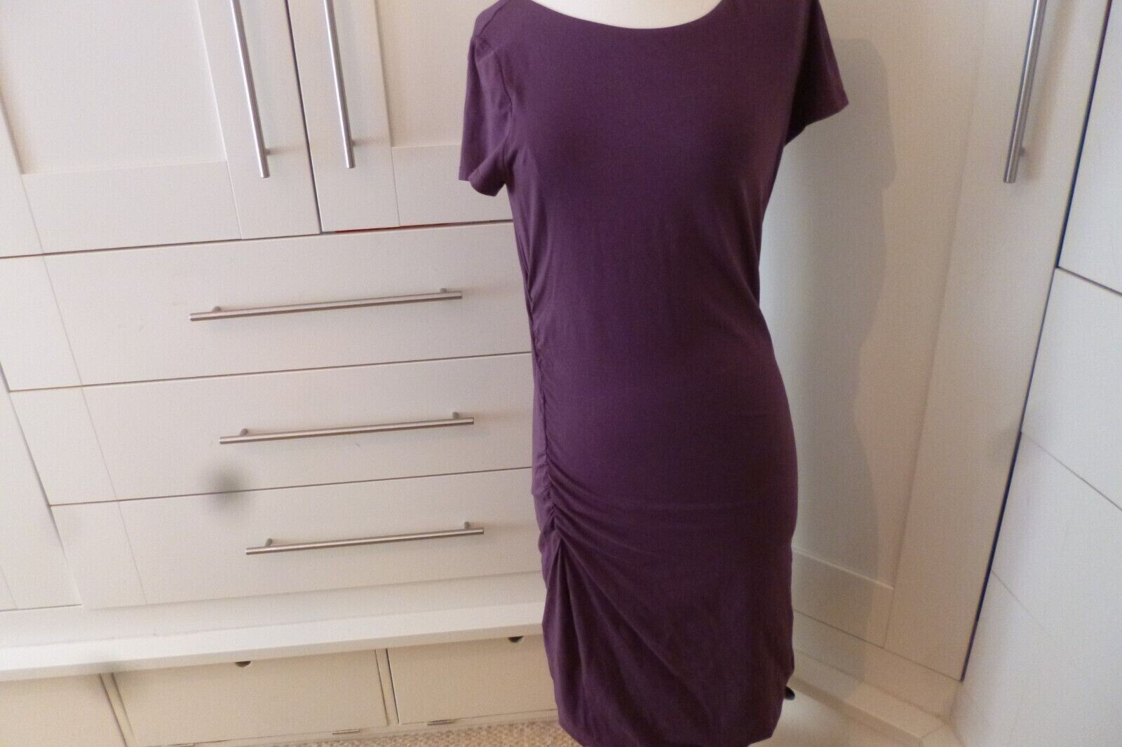 BODEN COCKTAIL DRESS AUBERGINE STRETCHY SIZE UK 8R USED D24