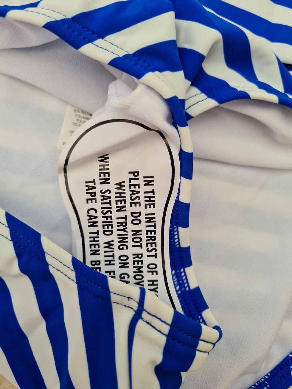 Thumbnail: Boden Eze Cuffed Bikini Bottoms Stripes S0059 Size Uk 14 Brand New B1