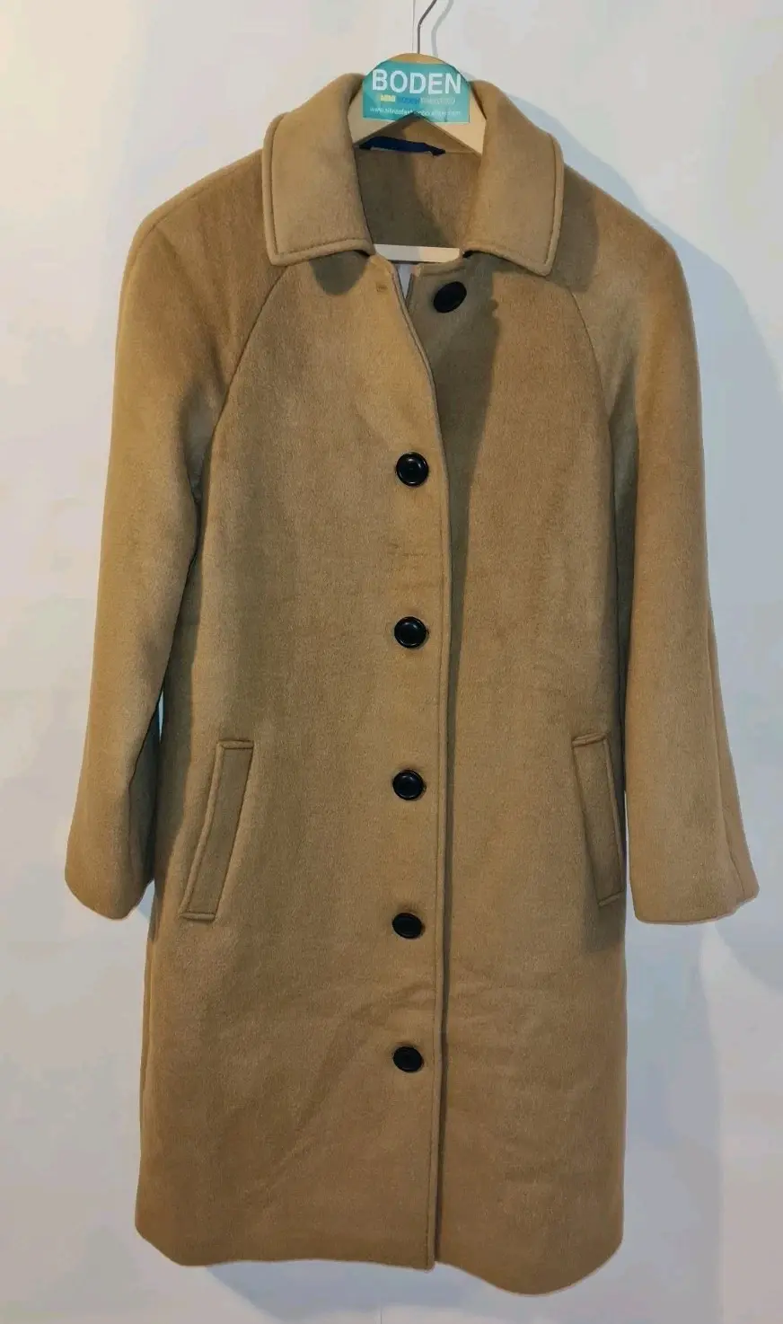 Thumbnail: Boden Billington Camel Overcoat Premium Wool Blend UK 8 C1