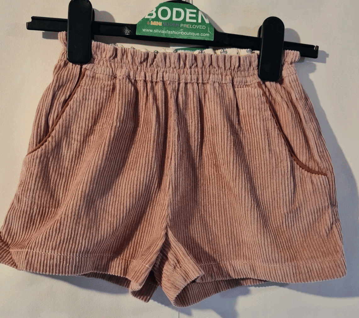MINI BODEN Girls Pink Corduroy Shorts Age 6 Years BRAND NEW SAMPLE G14