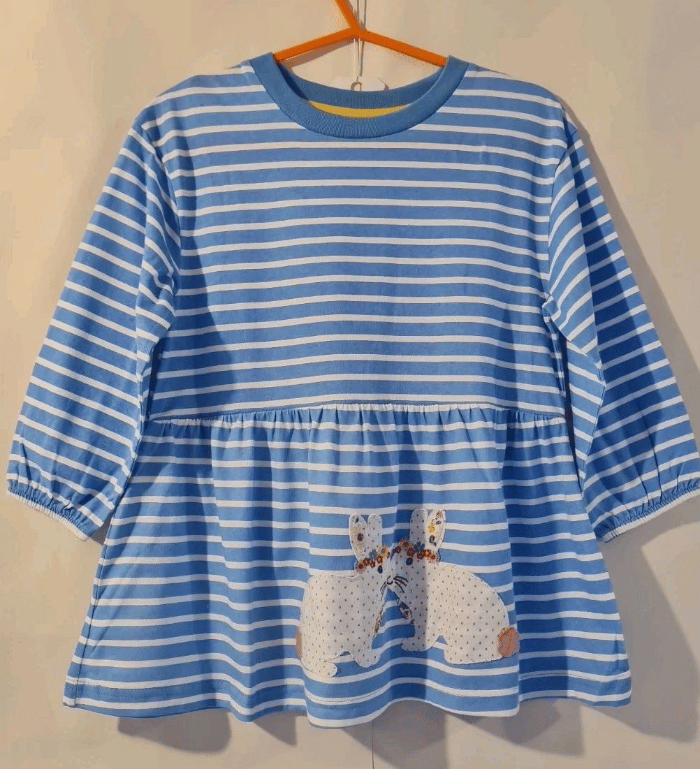 Mini Boden Cotton Long Sleeve Applique Dress Age 3-4 Years Brand New SAMPLE G5