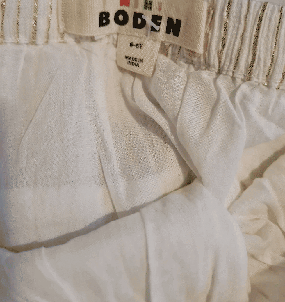 Thumbnail: Mini Boden Girls Ivory Maxi Tiered Skirt Age 5-6 Years Brand New G14