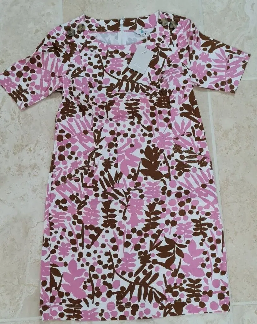 Thumbnail: Boden IONA Button Detail Dress FLORAL Chit Chat Dress Size UK 8P W0485 BRAND NE
