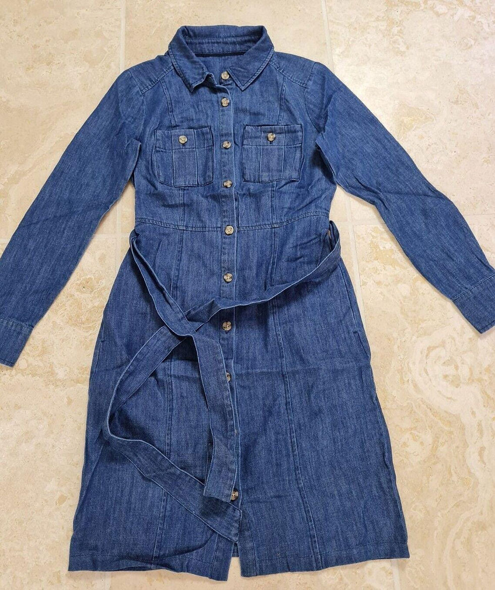 Thumbnail: Boden Ladies Denim Midi Shirt Dress Size Uk 6 Brand New Sample D22