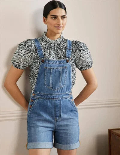 BODEN Short Relaxed Leg Dungarees SIZE UK 8R VGC R0097