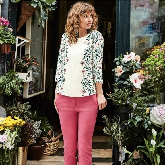 BODEN Larissa Floral Blouse White SIZE UK 22 BRAND NEW W0291 SW2, T12