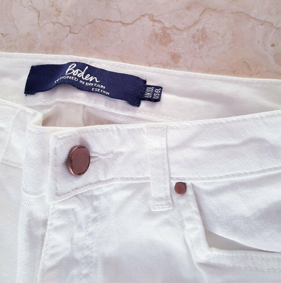Thumbnail: BODEN LADIES THE Trafalgar Straight Leg Jeans T0122 WHITE BRAND NEW