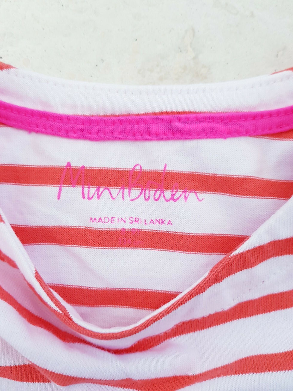 Thumbnail: MINI Boden Stripy Jersey Dress Pink/Ivory G0928 BRAND NEW