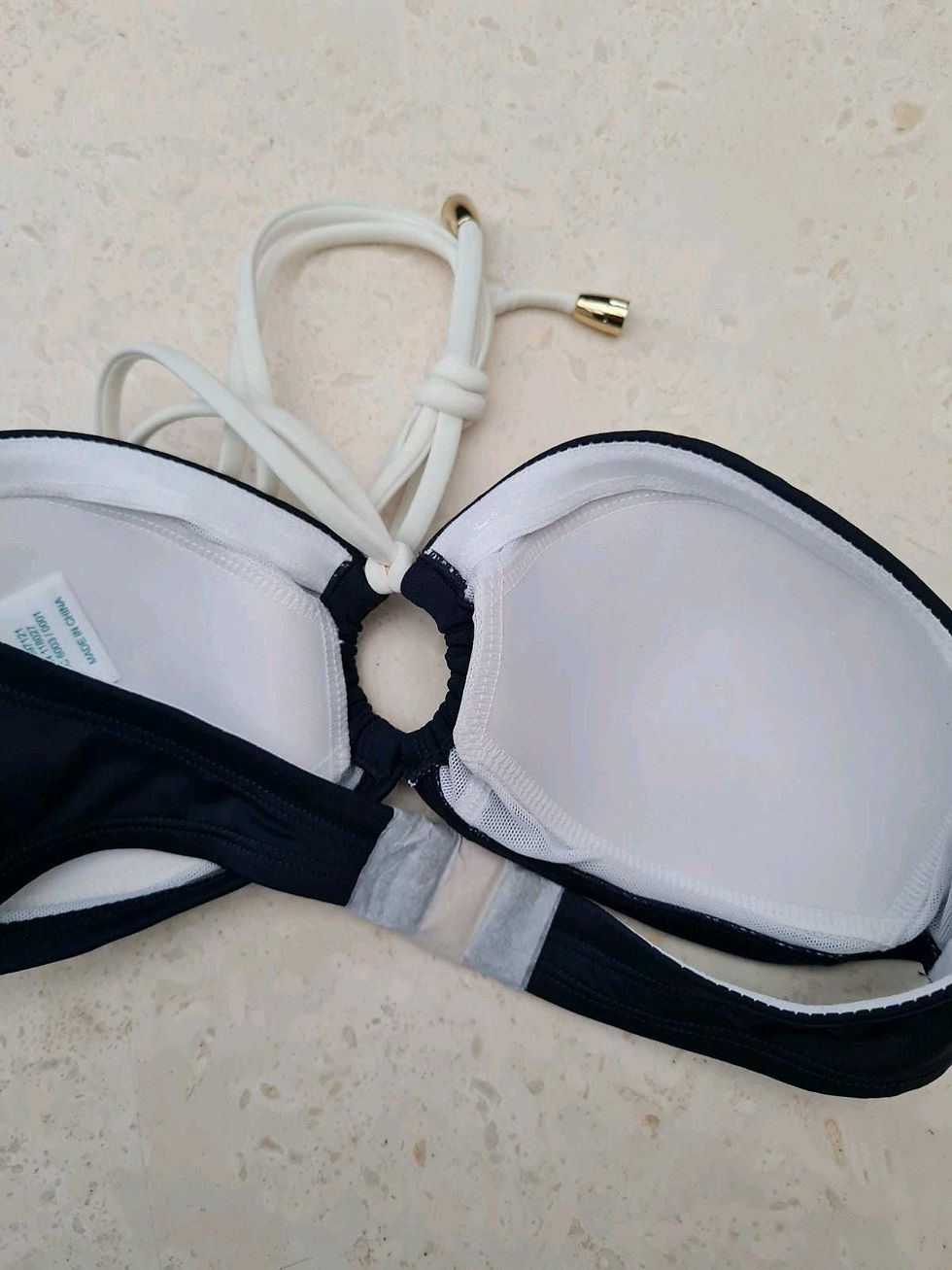 Thumbnail: Boden Ladies U Bar Bikini Top Black Size UK 8 Brand New B2