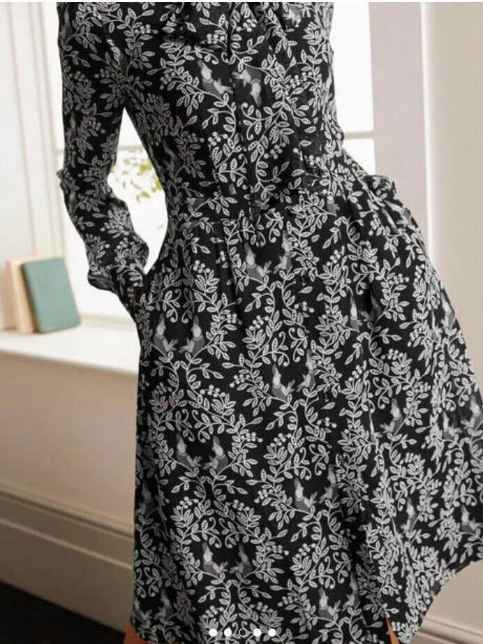 Thumbnail: Boden Sylvia Shirt Dress Black Parrot Paradisesize Uk 8 Brand New Sample D18