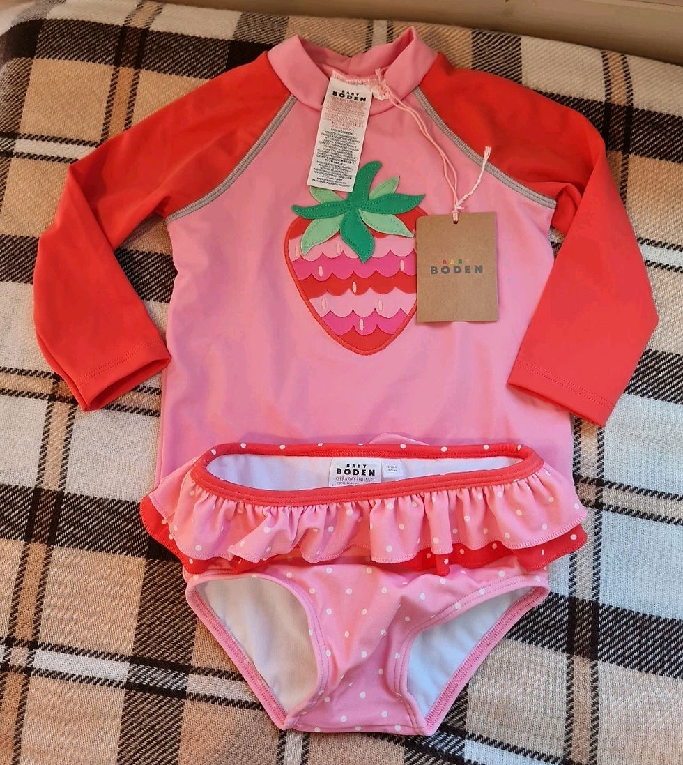 Thumbnail: Mini Boden Frilly 2 Piece Rash Vest Set Swimsuit 9-12 Months BRAND NEW G20