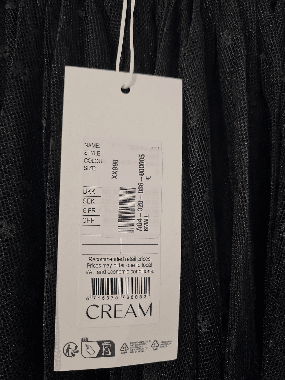 Thumbnail: Cream skirt Irma Skirt Pitch Black Size S Brand New