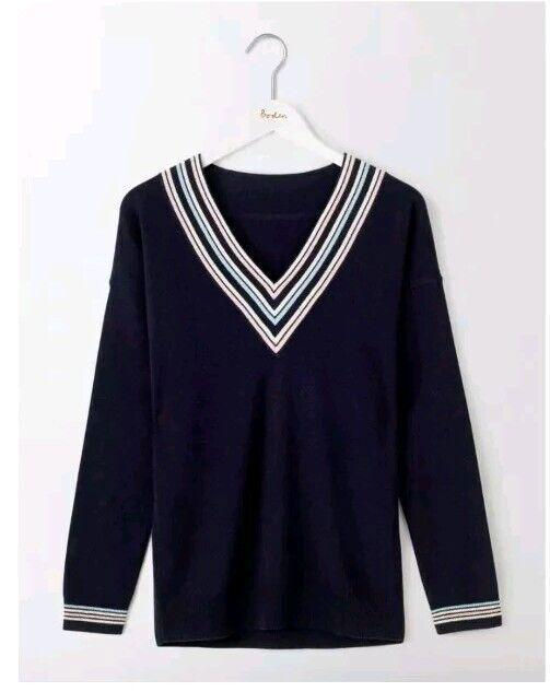 Thumbnail: Boden Pavilion Cricket Jumper Navy Wool Mix Size XS PRELOVED  T3