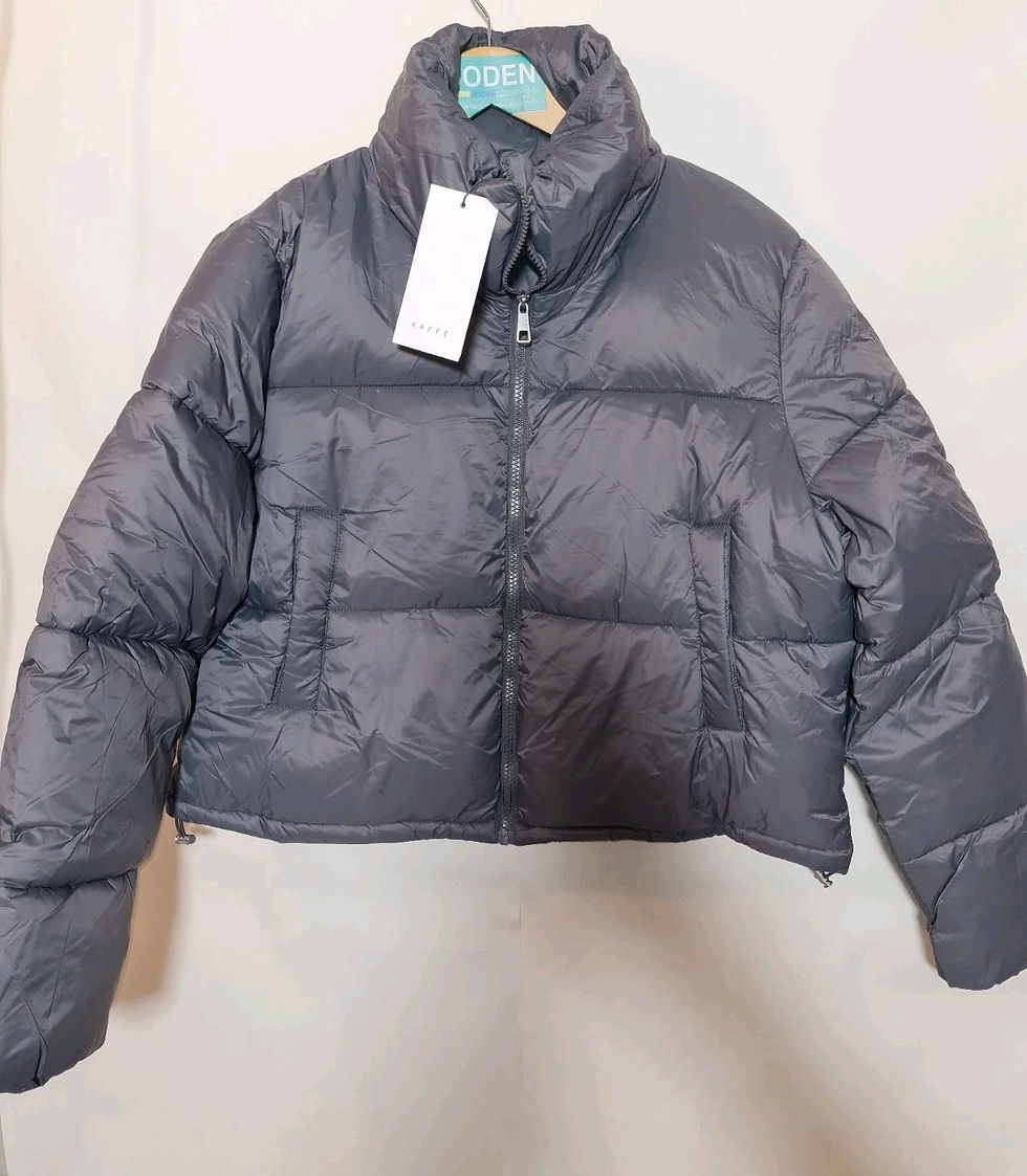Thumbnail: KAFFE victoria PUFFER Jacket GREY SIZE UK 14 EU 40 BRAND NEW