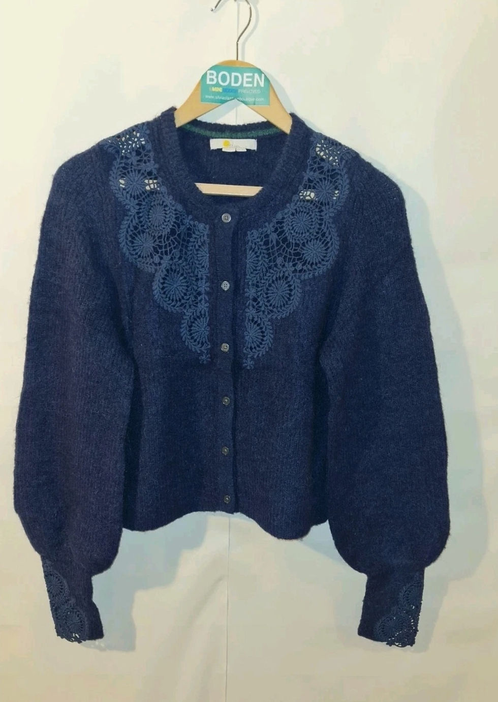 Thumbnail: BODEN Detail Fluffy Cardigan NAVY RRP £110 SIZE UK 6 K0661 BRAND NEW T9