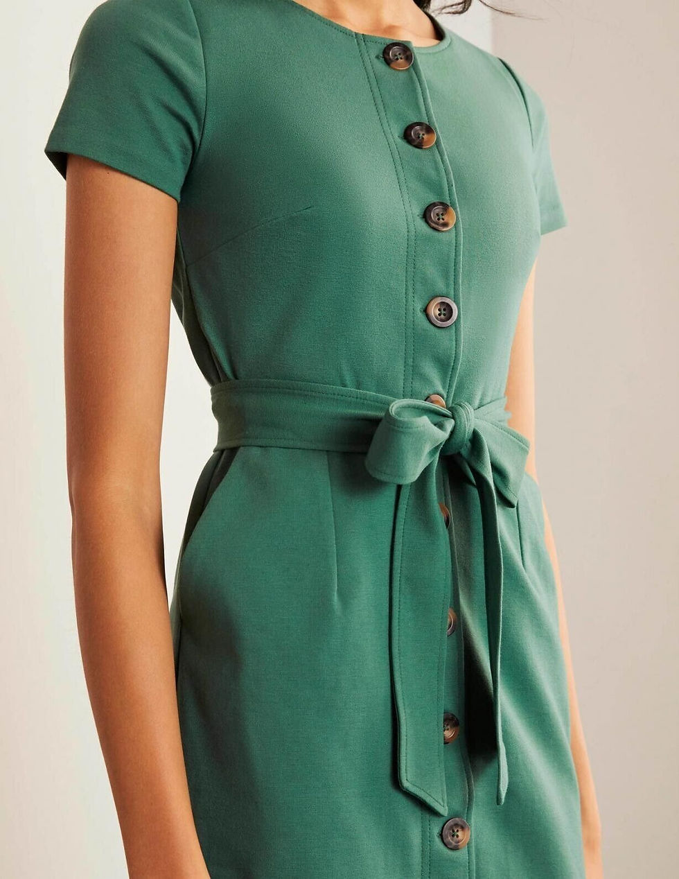 Thumbnail: BODEN Beatrice Ponte Shift Dress Sage Green UK 12R J0693 PERFECT CONDITION D11