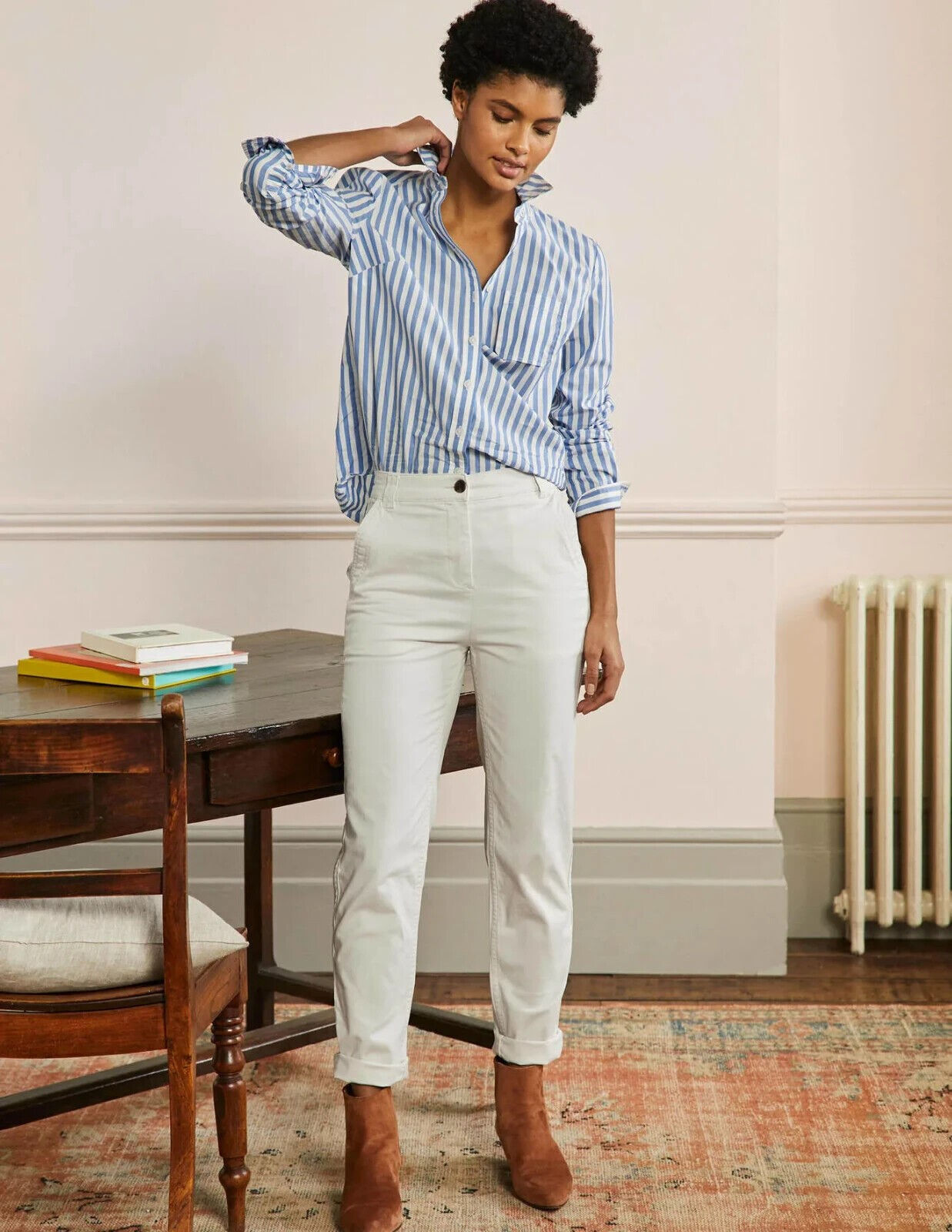 BODEN Classic Chino Pants ECRU SIZE UK 18R BRAND NEW R0114