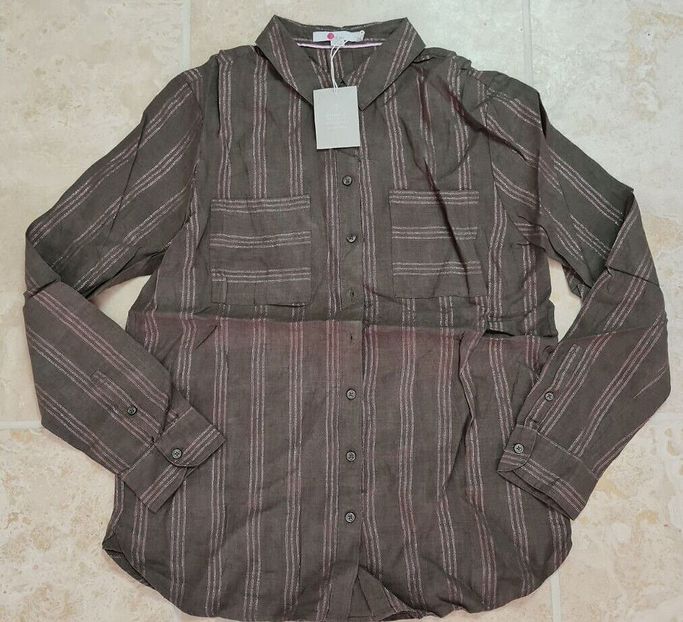 Thumbnail: Boden LADIES LINEN BROWN SHIRT SIZE UK 10R WA274 BRAND NEW