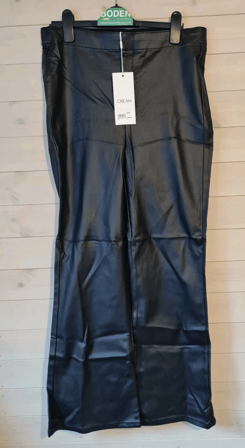 Thumbnail: CREAM Tania Ankle Pant Pitch Black Size UK 16 Brand New