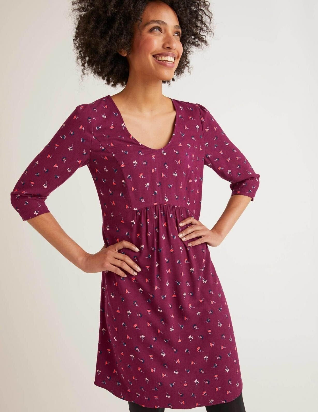 BODEN Eliza Rubis dress, Country Ditsy pattern W0415 SIZE UK 10R VGC D24