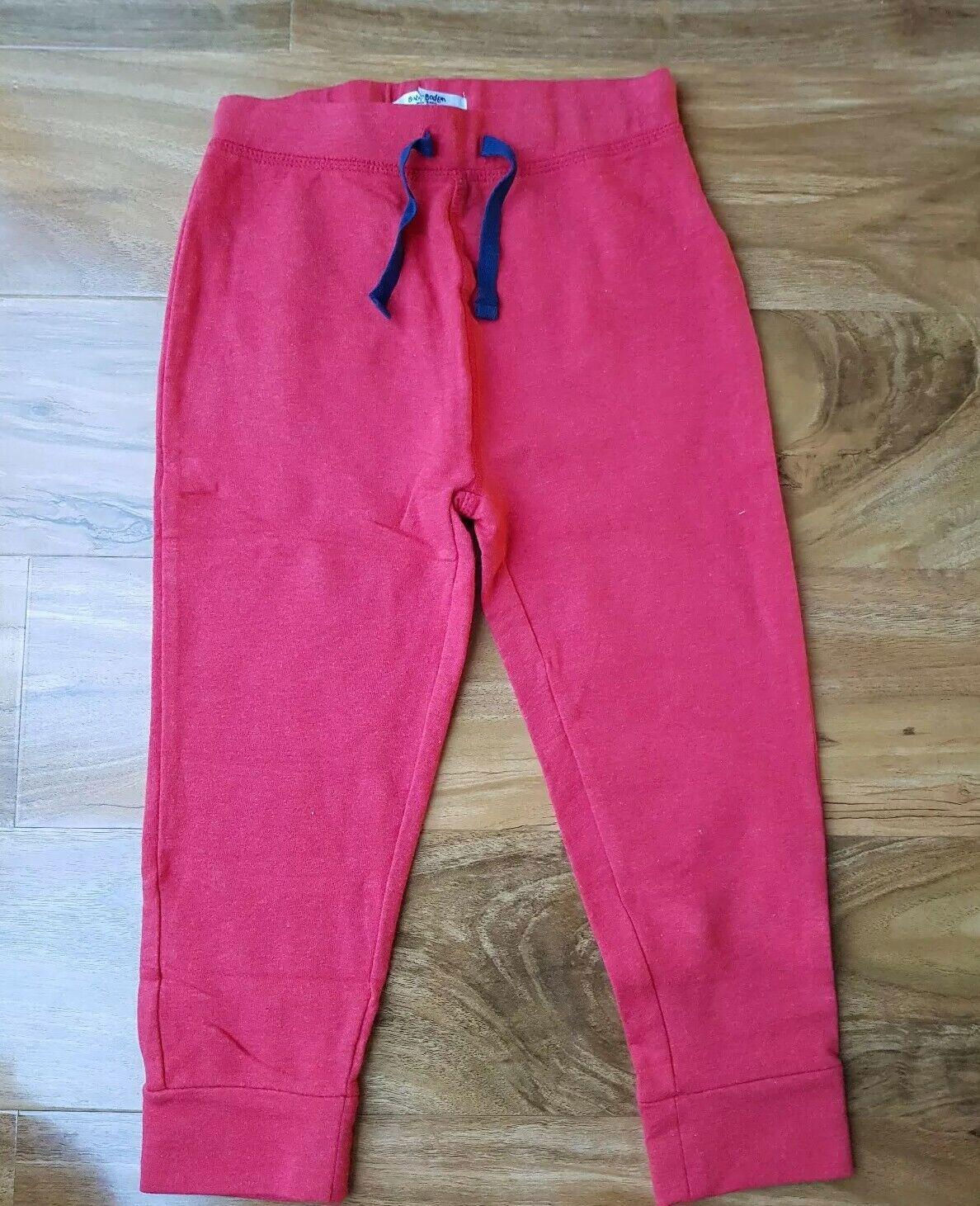 Mini Boden Baby Boys Red Cosy Cotton Essential Jersey Trousers Brand New