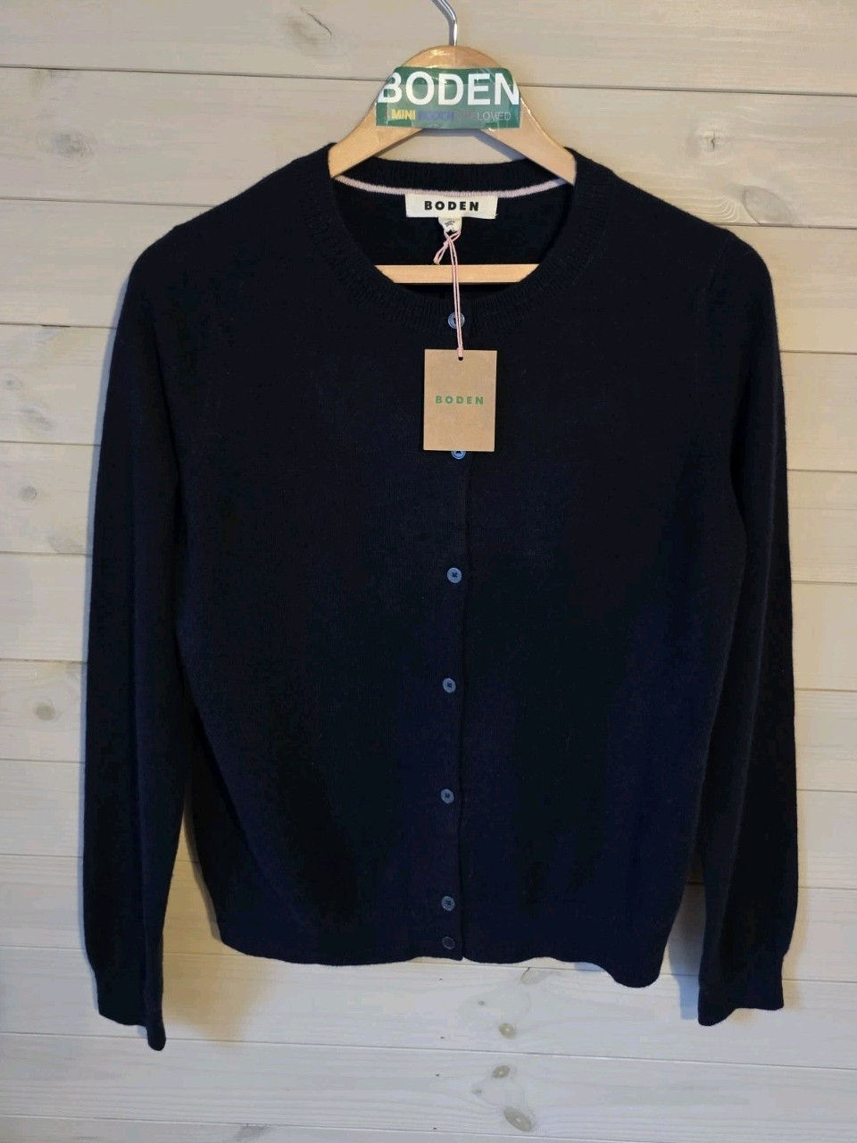 Thumbnail: Boden Eva Cashmere Crew Cardigan Navy Size M Brand New RRP £140 K0862  A11