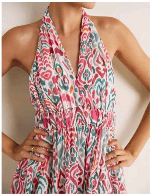 Thumbnail: BODEN Imogen Halterneck Maxi Dress D0255 RRP £120 Size UK 20R Brand New A25