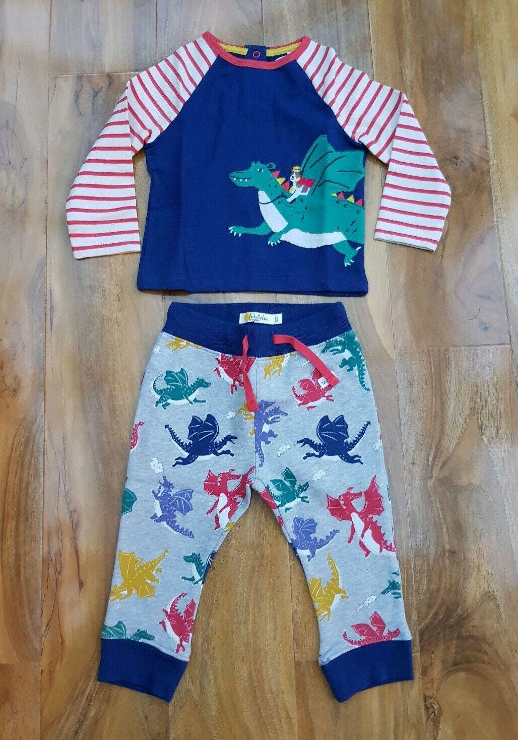 Mini Boden Playset Applique Fun Dragon Top & Bottoms Set Y0097. Brand New
