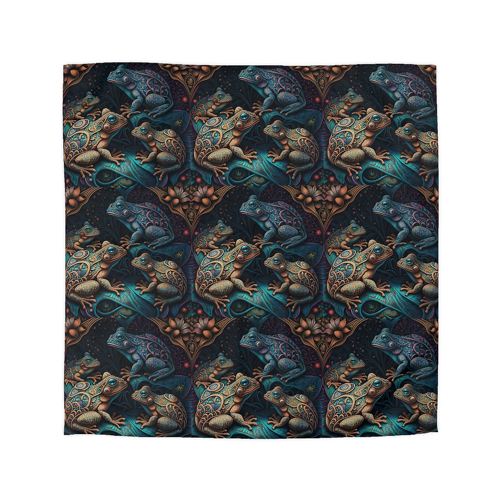 Thumbnail: Artistic Frogs #1 Microfiber Duvet Cover
