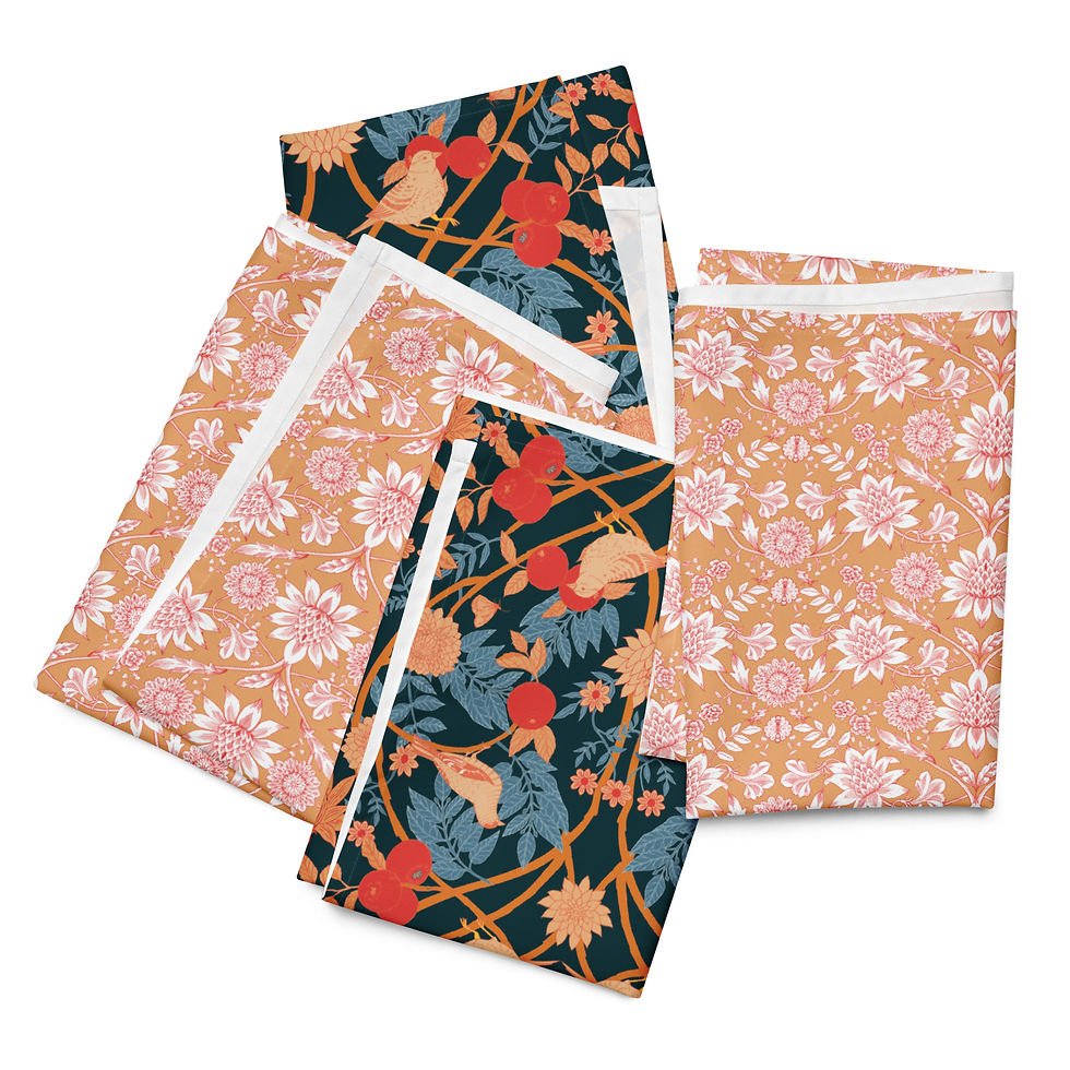 Thumbnail: Morris Birds Orange Cloth napkin set
