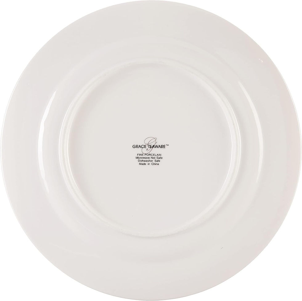 Thumbnail: Gracie China Rose Chintz Porcelain 8-Inch Dessert Plate Set of 4, Assorted Four