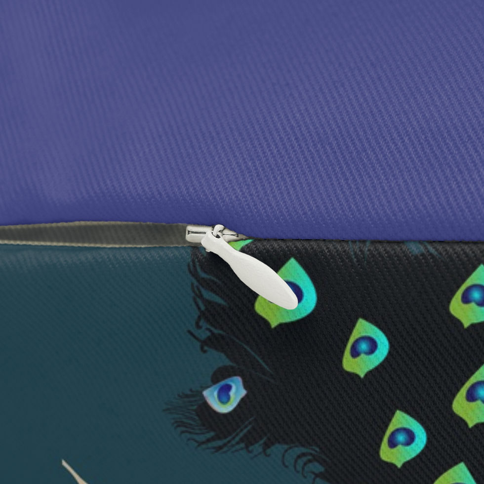 Thumbnail: Peacock Pattern Lumbar Pillow – Cozy Decorative Cushion