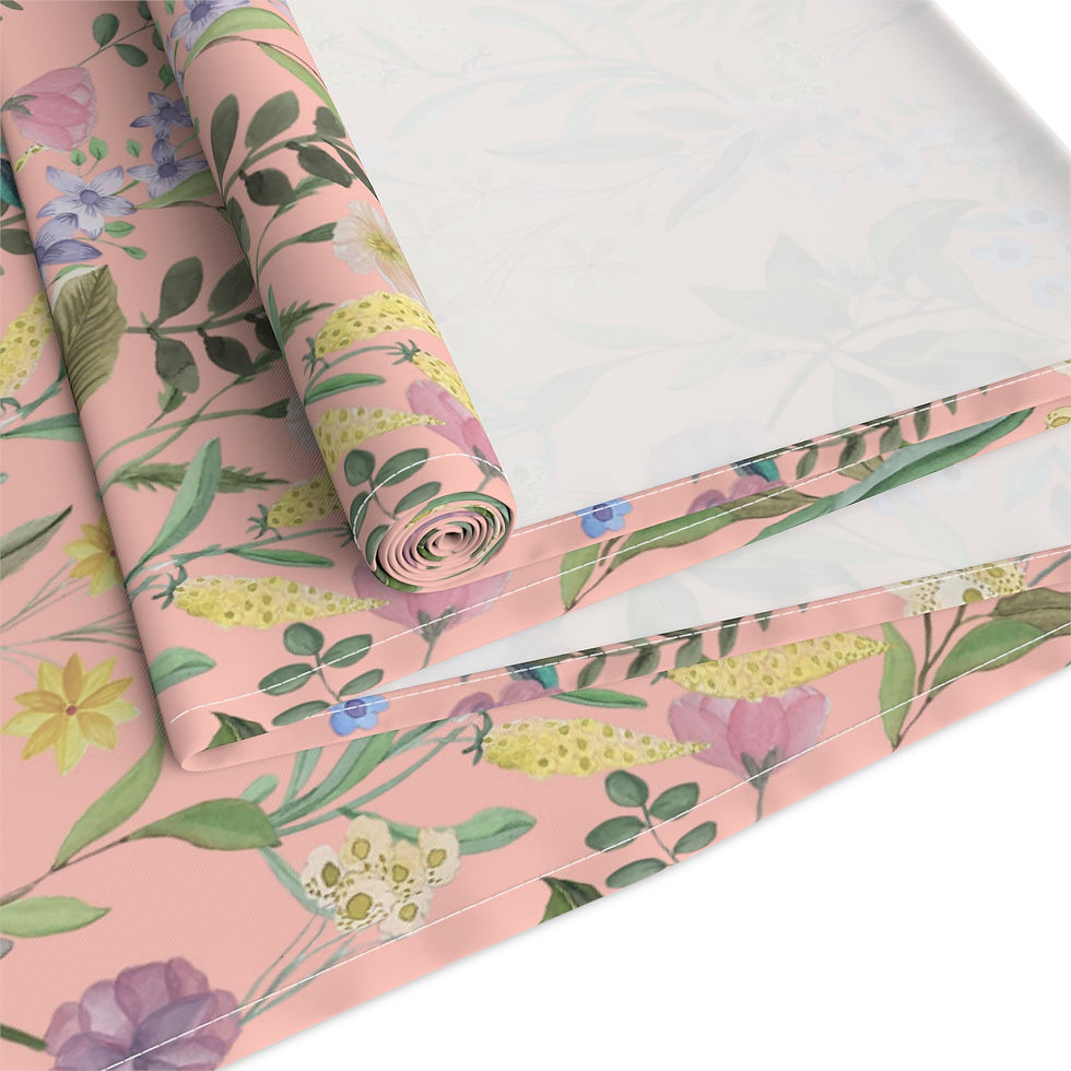 Thumbnail: Garden Pink Table Runner - Elegant Cotton/Poly Home Decor 