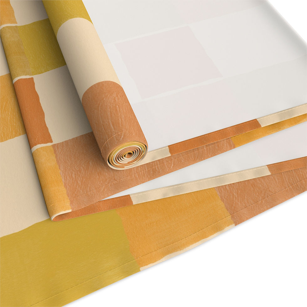Thumbnail: Sunset Autumn Cotton-Poly Table Runner - Earthy Tones for Dining Room Decor